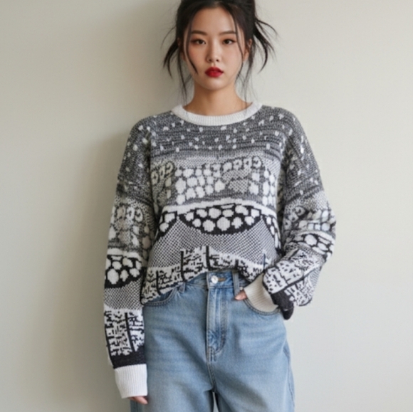 Vintage Grandpa Sweater Bold Print Long Sleeve, Dad Vibes Sz XL - Picture 1 of 13